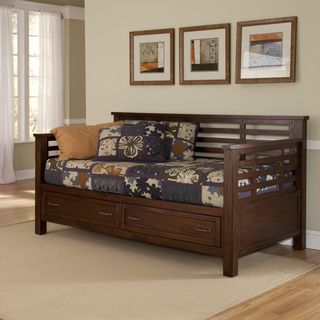 Cabin Creek Storage Daybed (ChestnutMaterials Poplar solids and mahogany veneersFinish Multi step chestnut Dimensions 44 inches high x 83.5 inches wide x 43.75 inches deepNumber of drawers/compartments Two (2) Model 5410 85Mattress, box spring, and b