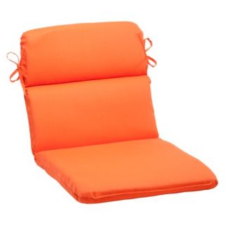 Outdoor Rounded Chair Cushion   Orange Fresco Solid