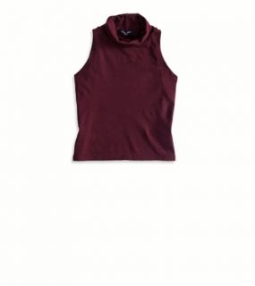 Burgundy Sleeveless Turtleneck Made In Italy By AEO, Womens One Size