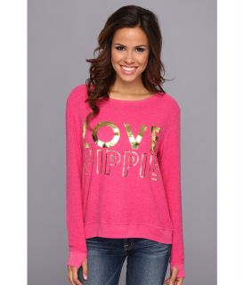Peace Love World Oversized Comfy Womens Clothing (Purple)