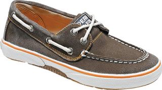 Boys Sperry Top Sider Halyard   Brown Saltwash Canvas Casual Shoes