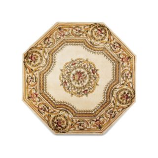 Atlantis Hand Carved Wool Octagonal Rug, Ivory