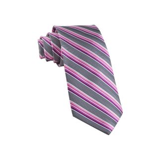 Stafford Sharp Stripe Silk Tie, Pink, Mens