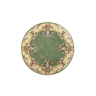Open Field Hand Carved Wool Round Rugs, Blue