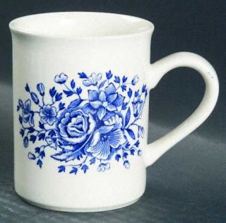 English Ironstone Kew Blue Mug, Fine China Dinnerware   Blue Floral Rim&Center,B