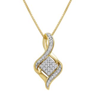 1/10 CT. T.W. Diamond Cluster Pendant, Yellow/Gold, Womens