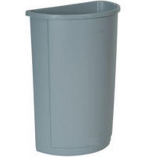 Rubbermaid 21 gal Half Round Untouchable Container   Gray