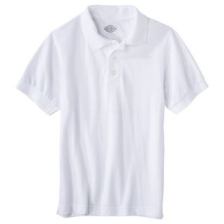 Dickies Boys School Uniform Short Sleeve Pique Polo   White 4