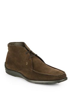 Tods Suede Lace Up Ankle Boots   Dark Brown  Tods Shoes