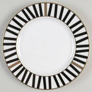 Mikasa Marquee Black Salad Plate, Fine China Dinnerware   Black And Gold      St
