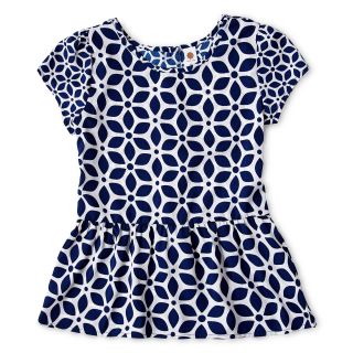 Total Girl Ruffled Print Top   Girls 7 16 and Plus, Stng Sapphire Tile, Girls