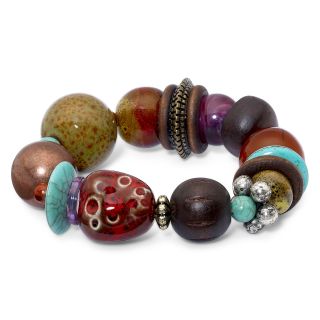 Aris by Treska Chunky Multicolor Bead Stretch Bracelet