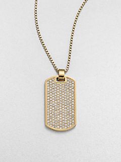 Michael Kors Dual Sided Dog Tag Pendant Necklace   Gold Tortoise