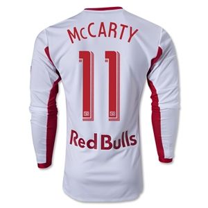 adidas New York Red Bulls 2013 MCCARTY LS Authentic Primary Soccer Jersey