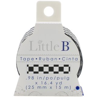 Little B Decorative Paper Tape 25mmx15m black   White Check