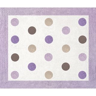 Sweet Jojo Designs Purple And Brown Mod Dots Cotton Floor Rug