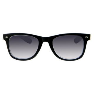 Womens Retro Square Sunglasses   Black/White