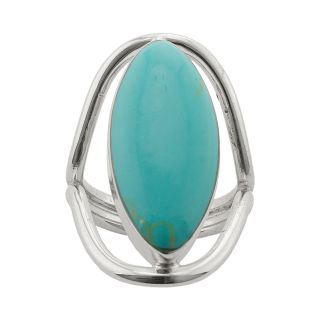Bridge Jewelry Silver Plated Turquoise Ring