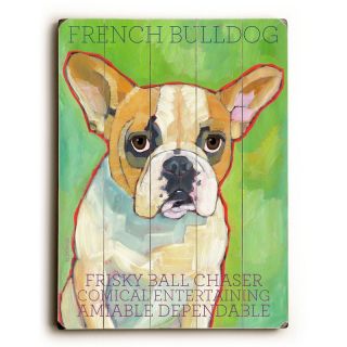 Artehouse French Bulldog Green Wooden Wall Art   14W x 20H in.   0004 1970 26