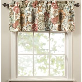 Brushed Ashore Red Cotton Curtain Valance