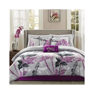 Madison Park Nicolette 7 pc. Twin Complete Bedding Set with Sheets, Purple