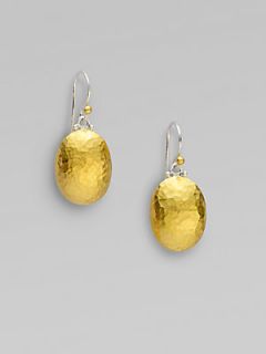 GURHAN 24K Yellow Gold & Sterling Silver Lentil Drop Earrings   Gold Silver