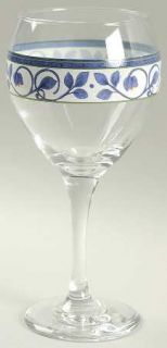Pfaltzgraff Orleans Glassware Goblet, Fine China Dinnerware   Blue Buds/Vine, Ye