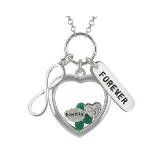 Bridge Jewelry Silver Plated Forever w/ Heart Charm Pendant
