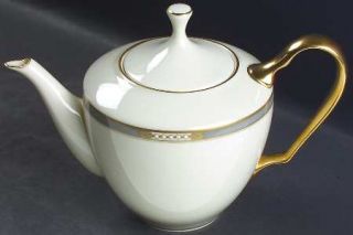 Lenox China Mckinley Teapot & Lid, Fine China Dinnerware   Presidential,Gray Ban