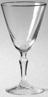 Fostoria Engagement Platinum Wine Glass   Stem #6092, Platinum Trim
