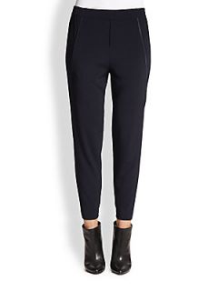 Vince Satin Piped Cropped Track Pants   Coastal
