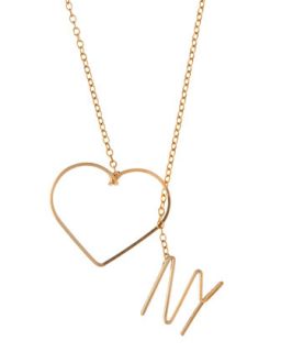 14 Karat Gold Heart NY Toggle Necklace