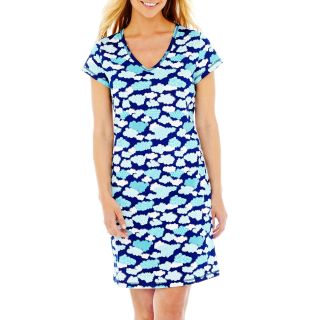 MIXIT Mixit Short Sleeve Cotton Nightshirt, Blue