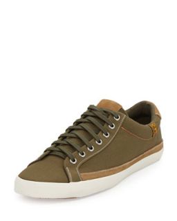 Calvin Suede Trimmed Sneaker, Army Green