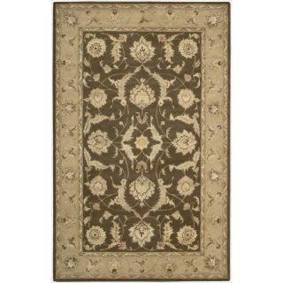 Nourison 3000 Hand tufted Brown Wool Rug (86 X 116)