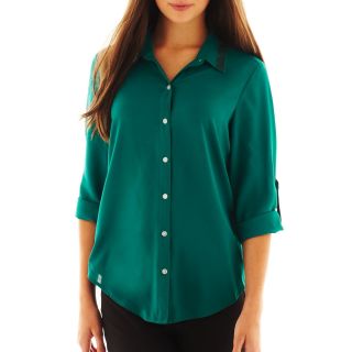 By & By Embellished Collar Blouse, Emerald (Green)