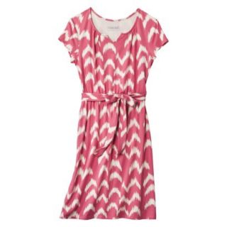 Cherokee Womens Belted Chevron Knit Dress   Coral   XL