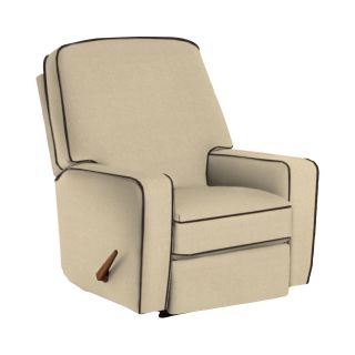 Best Chairs, Inc. Swivel Glider Recliner w/ Cording, Burlap/chocolate2