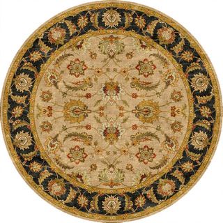 Hand tufted Traditional Oriental Pattern Brown Rug (8 Round)