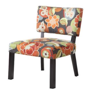 Powell Bright Floral Print Fabric Slipper Chair 383 936