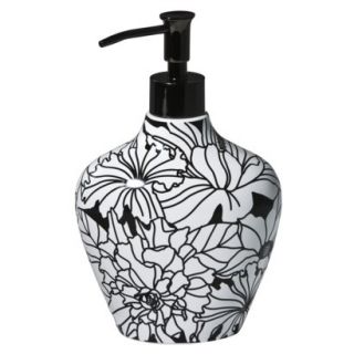 Floral Lotion Pump   Black/White