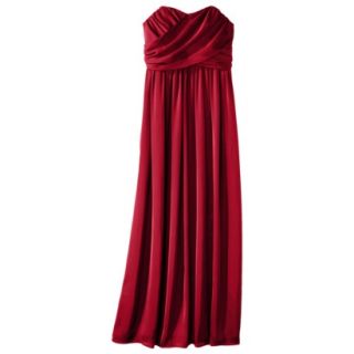 TEVOLIO Womens Satin Strapless Maxi Dress   Stoplight Red   2