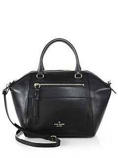 Kate Spade New York Tapered Leather Satchel   Black