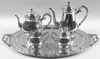 Oneida Park Lane (Silverplate, Hollowware) 5 Piece Silverplate Tea Set (with Tra