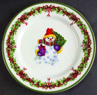 Christopher Radko Holiday Celebrations (Green Trim) Salad Plate, Fine China Dinn