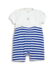 Petit Bateau Infants Two Piece Anchor Top & Pants Set   Blue White