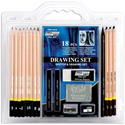 Pro Art 18 piece Drawing Set With Graphite And Charcoal Pencils