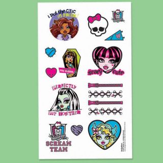 Monster High Tattoo Sheet