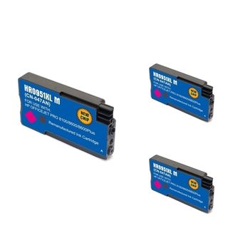 Hp 951xm Magenta Ink Cartridge (remanufactured) (pack Of 3) (MagentaOEM CN047ANType RemanufacturedProduct type Ink CartridgeCompatibleHP OfficeJet 8100, 8600All rights reserved. All trade names are registered trademarks of respective manufacturers lis
