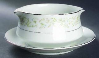 Royal Wentworth Pauline Gravy Boat with Attached Underplate, Fine China Dinnerwa